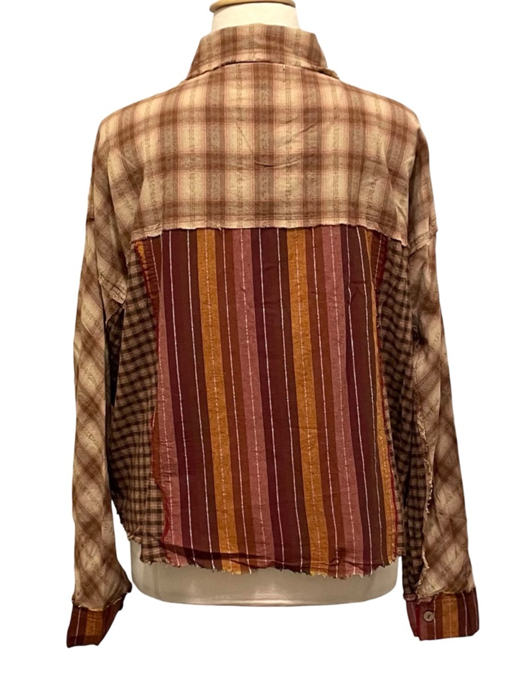 Oli &Hali Patchwork Button-Down Shirt Jacket  L - Picture 6 of 16